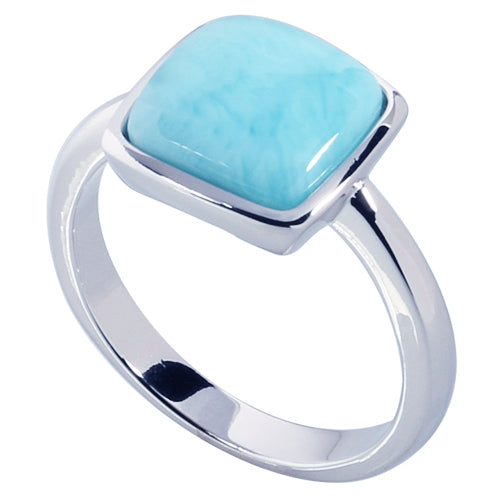 Larimar 925 Silver Plated Ring Fashion Handmade Jewelry US Size 7.25  R-23361