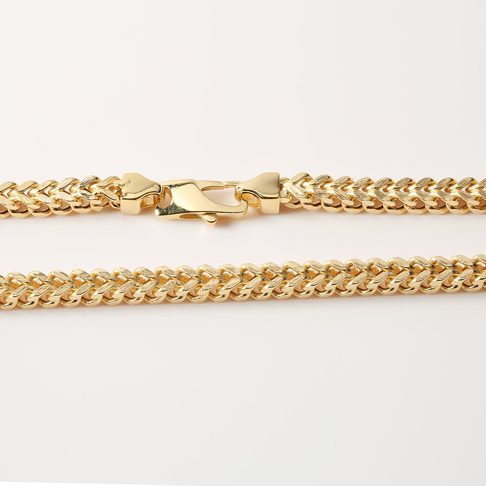 14K Gold Chain - Mens Solid Franco Chain