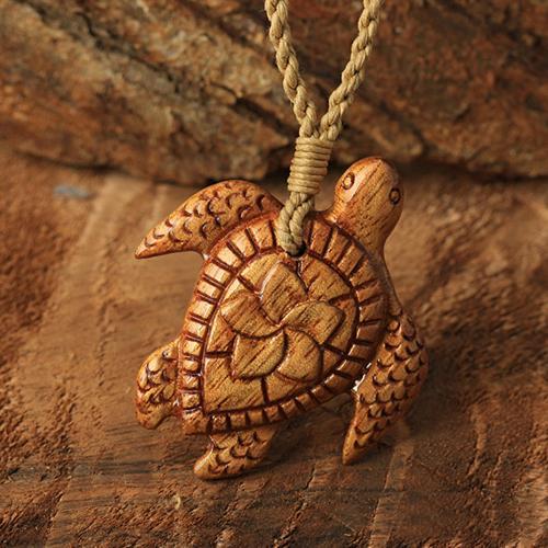 Personalized Jewelry Koa Wood Turtle Necklace Natural Koa Wood