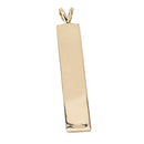 14K Gold Custom-Made Plumeria Raise Lettering Diamond Cut Edge Vertical Pendant