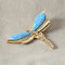 14K Yellow Gold Dragonfly with Blue Opal Inlaid Pendant  (Chain Sold Separately)