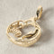 14K Yellow Gold Brushed Diving Dolphin on Wave with 0.25ct Diamonds Pendant (Chain Sold Separately)