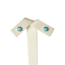 14K Yellow Gold Larimar Inlaid Post Earrings