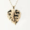 14K Yellow Gold 3D Monstera Leaf Pendant (Chain Sold Separately)