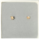 14K Tri-Color Gold Plumeria Post Earrings (6.5-15.5mm)