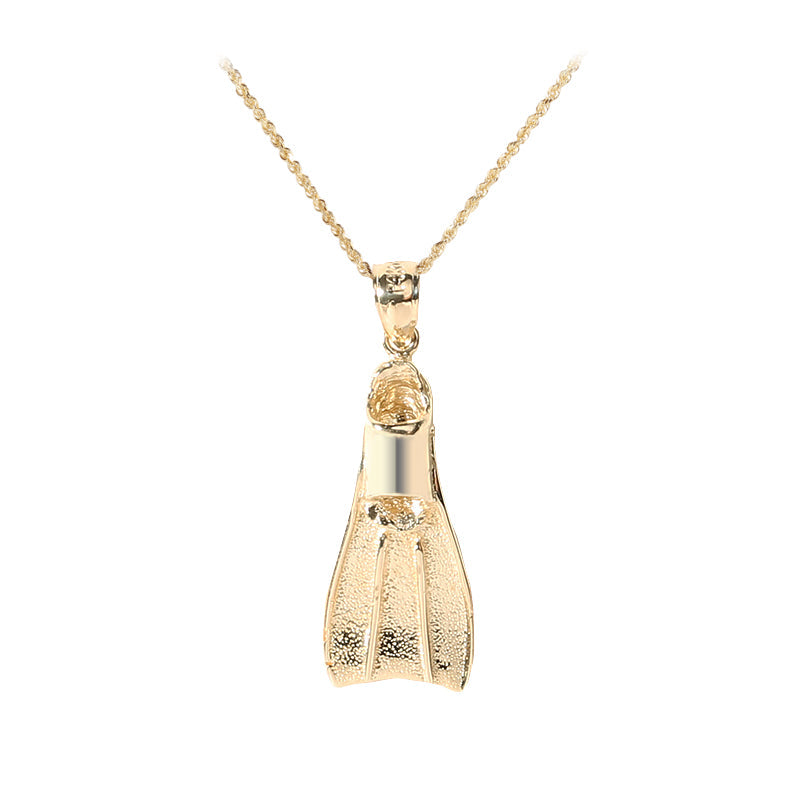 14K Yellow Gold Swim Fin Pendant (Chain Sold Separately)