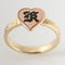 14K YG/PG Custom-Made Heart Shaped Initial Hawaiian Heirloom Ring