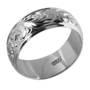 Sterling Silver Custom-Made Hawaiian Heirloom Ring Princess Scroll Barrel 8mm (Heavy Weight 1.75)