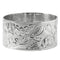 Sterling Silver Custom-Made Hawaiian Heirloom Bangle Raise Letter with Hawaiian Flowers 32mm