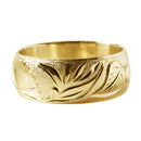 14K Gold Custom-Made Hawaiian Flowers Ring No Edge (Thickness 1.5mm)