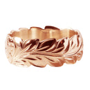 14K Gold Custom-Made Maile Leaf Ring 8mm Cut Out Edge (Medium Weight 1.5mm)