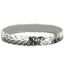 Sterling Silver Custom-Made Maile Leaf Bangle Cut Out Edge Bangle (Heavy 1.75)