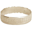 14K Gold Custom-Made Honu (Turtle) Queen Scroll Raise Letter Cut Out Bangle (Thickness 1.25mm)