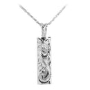 14K Gold Custom-Made Hawaiian Scroll with Diamond Inlay Smooth Edge Vertical Pendant (Thickness 1.5mm)