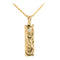 14K Gold Custom-Made Hawaiian Scroll with Diamond Inlay Smooth Edge Vertical Pendant (Thickness 1.5mm)