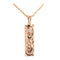 14K Gold Custom-Made Hawaiian Scroll with Diamond Inlay Smooth Edge Vertical Pendant (Thickness 1.5mm)