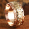 14K YG/PG Custom-Made Plumeria Scroll Cut Out Edge Double Ring (Thickness 2.0mm)