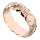 14K Gold Custom-Made Hawaiian Heirloom Ring Extra Heavy Diamond Inlay (Thickness 2.0mm)