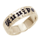 14K Gold Custom-Made Plumeria Scroll Black Enamel Letter Cut Out Edge Hawaiian Heirloom Ring (Thickness 1.5mm)