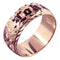 14K Yellow Gold Custom-Made Hawaiian Heirloom Scroll with Black Enamel Diamond Cut Edge Ring (Thickness 1.5mm)