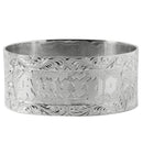 Sterling Silver Custom-Made Hawaiian Heirloom Bangle Raise Letter with Hawaiian Flowers 32mm