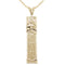 14K Gold Custom-Made Plumeria Raise Letter Diamond Cut Edge Vertical Pendant (Thickness 1.5mm)