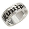 Sterling Silver Custom-Made Plumeria King Scroll Black Enamel Letter Smooth Edge Ring (Heavy 1.75)