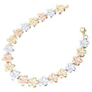 14k Gold Plumeria Linked Bracelet 11mm