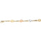 14K Tri-Color Gold Plumeria Twist Bar Bracelet Sandblast Polish Edge