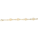 14K Yellow Gold Plumeria Twist Bar Bracelet Sandblast Polish Edge