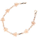 14k Pink Gold Plumeria Twist Bar Bracelet