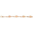 14K Pink Gold Plumeria Twist Bar Bracelet Sandblast Polish Edge