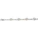 14K White Gold Plumeria Twist Bar Bracelet Sandblast Polish Edge