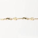 14K Yellow Gold 3D Dolphin and Plumeria Bracelet