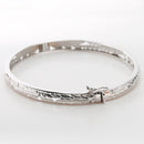 14K White Gold See Through Maile Leaf Bangle 5mm