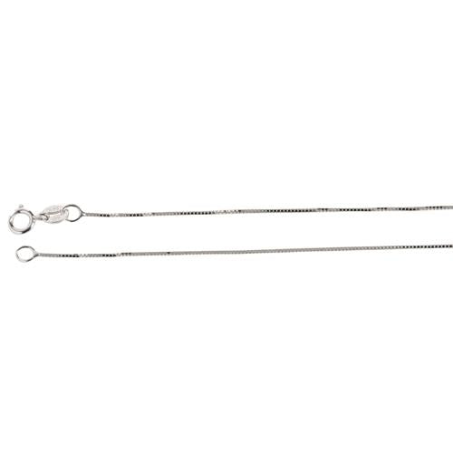 14K White Gold Box Chain