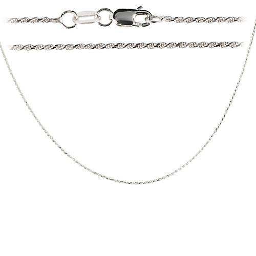 14K White Gold Rope Chain