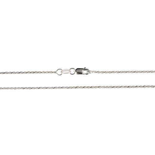 14K White Gold Rope Chain 1.0mm