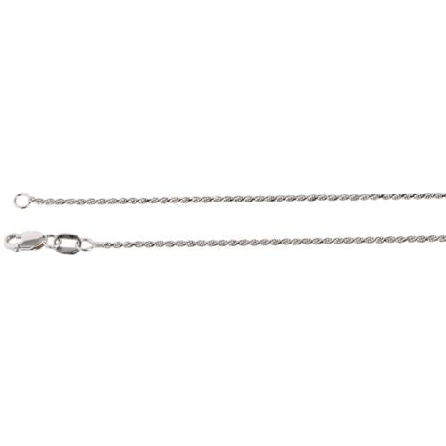 14K White Gold Rope Chain 1.0mm