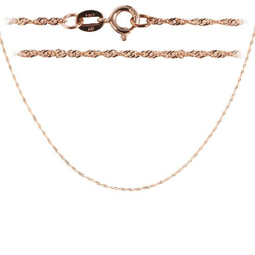 14k Pink Gold Singapore Chain