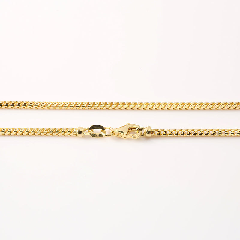 14K Yellow Gold Franco Men's Chain 2.3*2.3mm 24 Inches