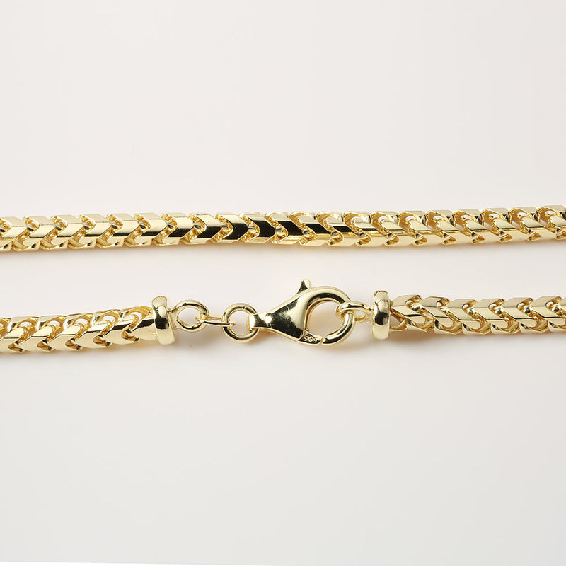 14K Yellow Gold Franco Men's Chain 3.6*3.6mm 24 Inches