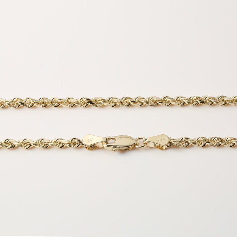 14K Yellow Gold Rope Chain 2.5mm