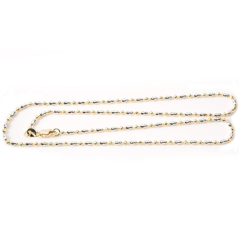 14K Two-Tone (YG/WG) Ball Chain 1.7mm