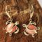 Yellow Gold Pink Coral Inlaid Honu(Hawaiian Turtle) Hook Earring