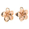 14K Pink Gold Plumeria Post Earrings Sandblast Polish Edge (XS/S/M)