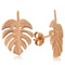 Monstera Leaf Earrings 14k Pink Gold