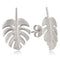 Monstera Leaf Earrings 14k White Gold