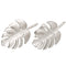 14K White Gold Monstera Leaf Post Earrings