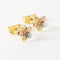 14K Tri-Color Gold Plumeria Post Earrings (6.5-15.5mm)